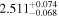 ${2.511}_{-0.068}^{+0.074}$