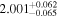 ${2.001}_{-0.065}^{+0.062}$