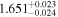 ${1.651}_{-0.024}^{+0.023}$