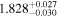 ${1.828}_{-0.030}^{+0.027}$