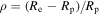 $\rho =({R}_{{\rm{e}}}-{R}_{{\rm{p}}})/{R}_{{\rm{p}}}$