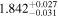 ${1.842}_{-0.031}^{+0.027}$