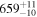 ${659}_{-10}^{+11}$