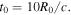 ${t}_{0}=10{R}_{0}/c.$
