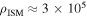 ${\rho }_{{\rm{ISM}}}\approx 3\times {10}^{5}$