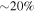 $\sim 20 \% $