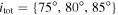${i}_{{\rm{tot}}}=\{75^\circ ,80^\circ ,85^\circ \}$