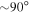 $\sim 90^\circ $