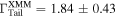 ${{\rm{\Gamma }}}_{\mathrm{Tail}}^{\mathrm{XMM}}=1.84\pm 0.43$
