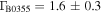 ${{\rm{\Gamma }}}_{{\rm{B}}0355}=1.6\pm 0.3$