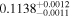 ${0.1138}_{-0.0011}^{+0.0012}$