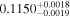 ${0.1150}_{-0.0019}^{+0.0018}$