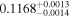 ${0.1168}_{-0.0014}^{+0.0013}$