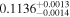 ${0.1136}_{-0.0014}^{+0.0013}$