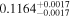 ${0.1164}_{-0.0017}^{+0.0017}$