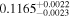 ${0.1165}_{-0.0023}^{+0.0022}$