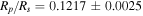 ${R}_{p}/{R}_{s}=0.1217\pm 0.0025$