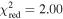 ${\chi }_{\mathrm{red}}^{2}=2.00$