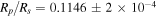 ${R}_{p}/{R}_{s}=0.1146\pm 2\times {10}^{-4}$