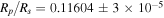 ${R}_{p}/{R}_{s}=0.11604\pm 3\times {10}^{-5}$