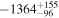 $-{1364}_{-96}^{+155}$
