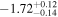$-{1.72}_{-0.14}^{+0.12}$