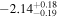$-{2.14}_{-0.19}^{+0.18}$