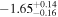 $-{1.65}_{-0.16}^{+0.14}$