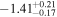 $-{1.41}_{-0.17}^{+0.21}$