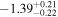 $-{1.39}_{-0.22}^{+0.21}$