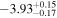 $-{3.93}_{-0.17}^{+0.15}$