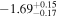 $-{1.69}_{-0.17}^{+0.15}$
