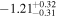 $-{1.21}_{-0.31}^{+0.32}$