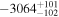 $-{3064}_{-102}^{+101}$