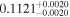 ${0.1121}_{-0.0020}^{+0.0020}$