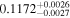 ${0.1172}_{-0.0027}^{+0.0026}$