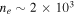 ${n}_{e}\sim 2\times {10}^{3}$