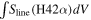 $\int {S}_{\mathrm{line}}({\rm{H}}42\alpha ){dV}$