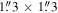 $1\buildrel{\prime\prime}\over{.} 3\times 1\buildrel{\prime\prime}\over{.} 3$