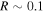 $R\sim 0.1$