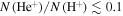$N({\mathrm{He}}^{+})/N({{\rm{H}}}^{+})\lesssim 0.1$