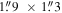 $1\buildrel{\prime\prime}\over{.} 9\,\times 1\buildrel{\prime\prime}\over{.} 3$