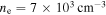 ${n}_{{\rm{e}}}=7\times {10}^{3}\,{\mathrm{cm}}^{-3}$