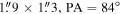 $1\buildrel{\prime\prime}\over{.} 9\times 1\buildrel{\prime\prime}\over{.} 3,\mathrm{PA}=84^\circ $