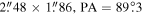 $2\buildrel{\prime\prime}\over{.} 48\times 1\buildrel{\prime\prime}\over{.} 86,\mathrm{PA}=89\buildrel{\circ}\over{.} 3$