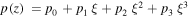 $p(z)\,={p}_{0}+{p}_{1}\,\xi +{p}_{2}\,{\xi }^{2}+{p}_{3}\,{\xi }^{3}$