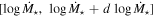 $[\mathrm{log}{\dot{M}}_{\star },\,\mathrm{log}{\dot{M}}_{\star }+d\,\mathrm{log}{\dot{M}}_{\star }]$