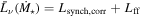 ${\bar{L}}_{\nu }({\dot{M}}_{\star })={L}_{\mathrm{synch},\mathrm{corr}}+{L}_{\mathrm{ff}}$