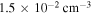 $1.5\times {10}^{-2}\,{\mathrm{cm}}^{-3}$