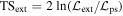 ${\mathrm{TS}}_{\mathrm{ext}}=2\,\mathrm{ln}({{ \mathcal L }}_{\mathrm{ext}}/{{ \mathcal L }}_{\mathrm{ps}})$